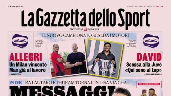 PRIMA PAGINA - La Gazzetta dello Sport: "Messaggi di pace"