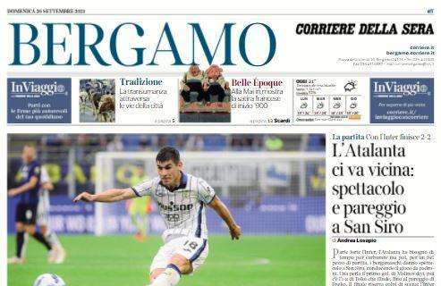 Corriere di Bergamo dopo il 2-2 con l'Inter: "L'Atalanta ci va vicina, spettacolo e pareggio"