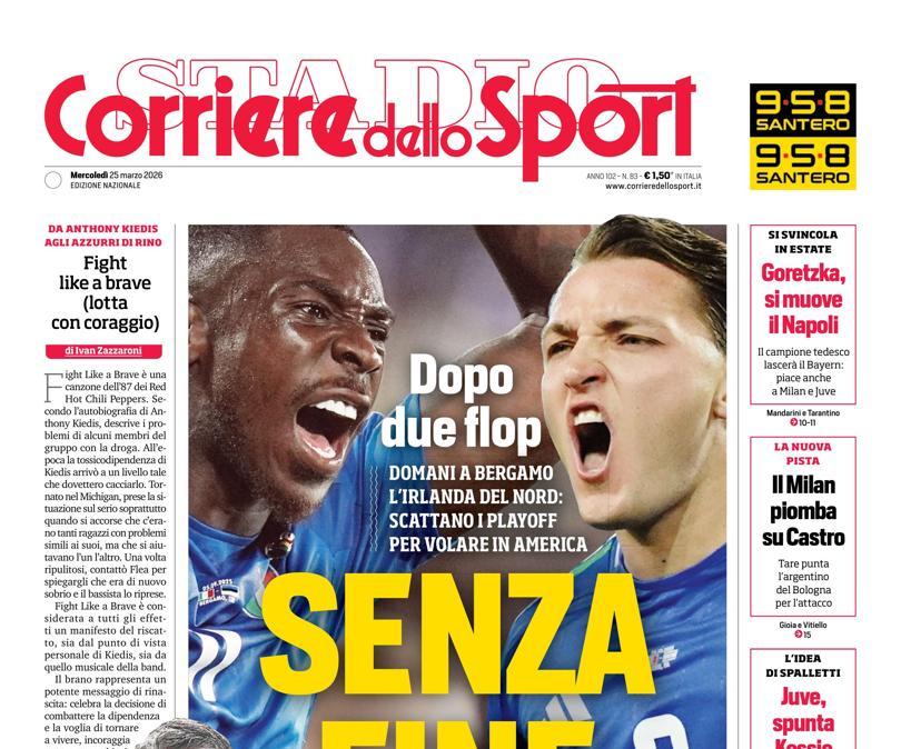 PRIMA PAGINA - Corriere dello Sport: "Senza fine"