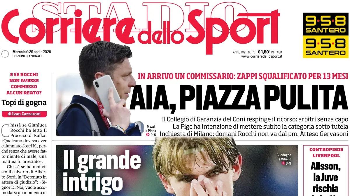 PRIMA PAGINA - Corriere dello Sport: "Inter, la mossa Paz"