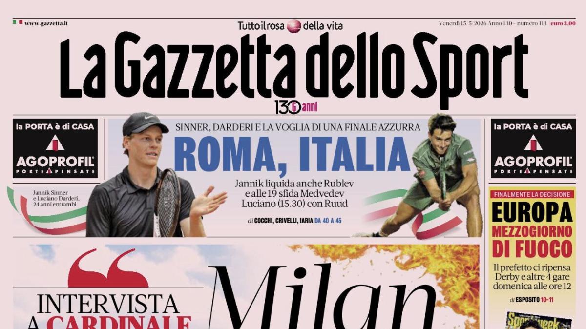 PRIMA PAGINA - La Gazzetta dello Sport: "Intervista a Cardinale: Milan cambio"