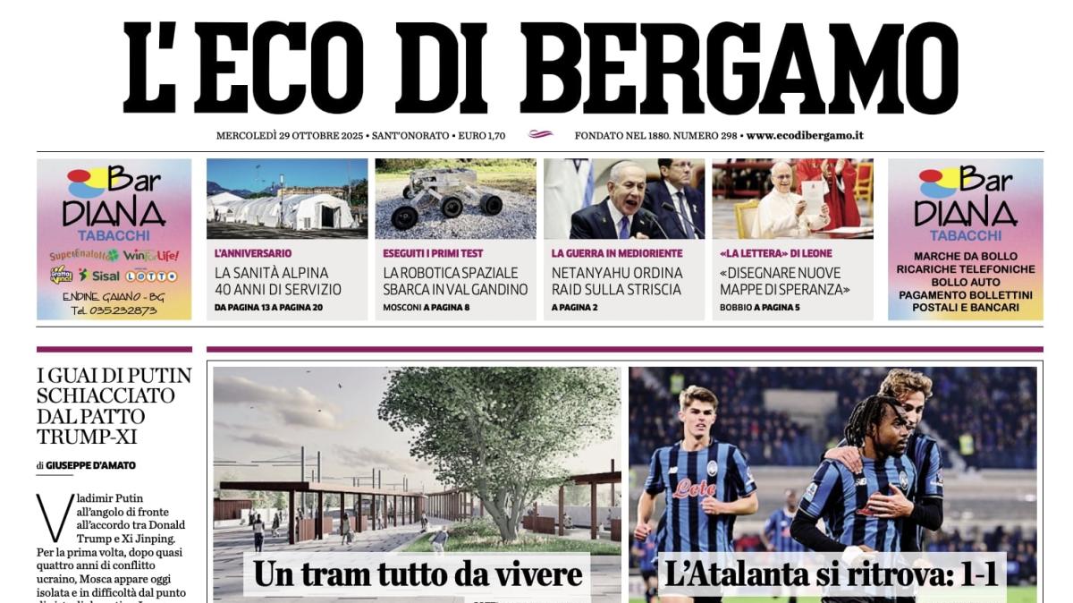 PRIMA PAGINA - L’Eco di Bergamo: "L’Atalanta si ritrova: 1-1"