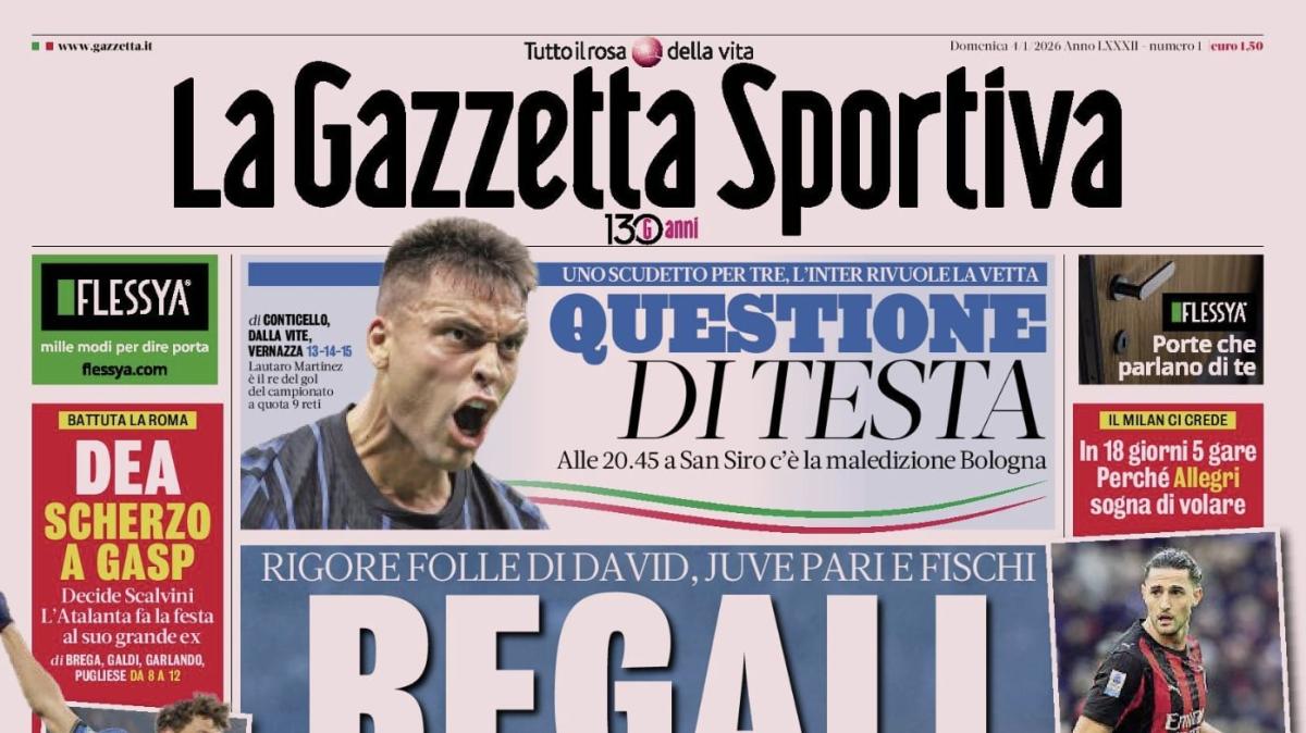 PRIMA PAGINA - La Gazzetta Sportiva: "Dea, scherzo a Gasp"