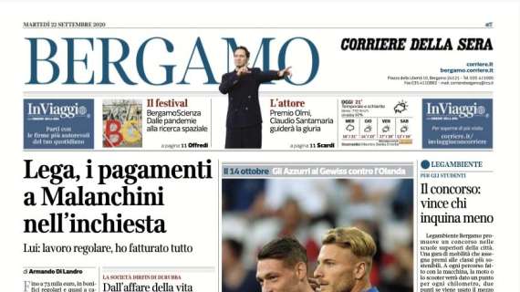 Corriere di Bergamo sull'Italia al Gewiss Stadium: "Un tributo Nazionale alla città"