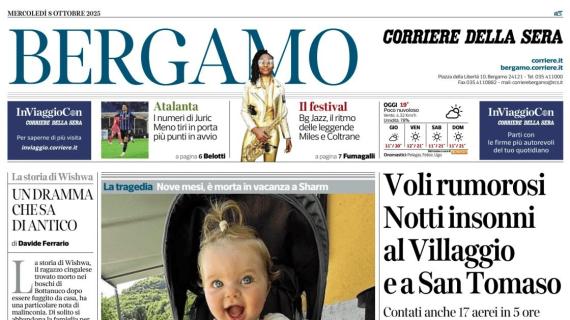 PRIMA PAGINA - Corriere di Bergamo: "I numeri di Juric Meno tiri in porta"