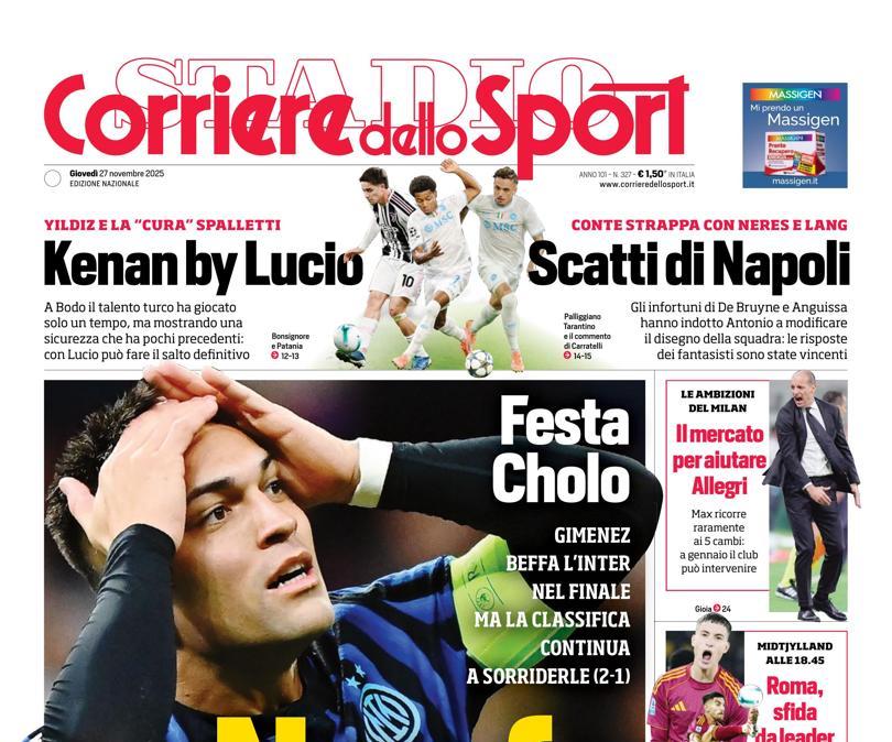 PRIMA PAGINA - Corriere dello Sport: "Non fa male"