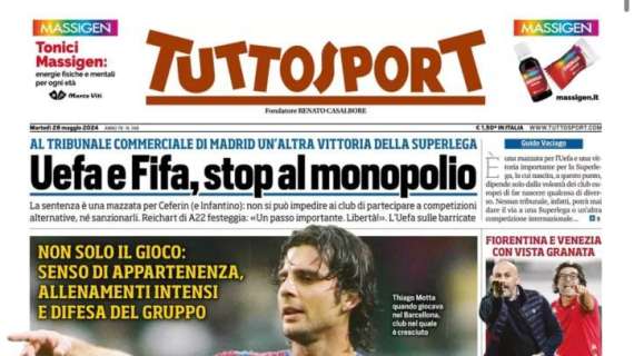 Tuttosport in prima pagina: "Thiago Motta: Juventus stile Barcellona"