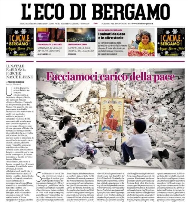 PRIMA PAGINA - L’Eco di Bergamo: "Svolta Palladino. Il trittico con le big snodo della stagione"