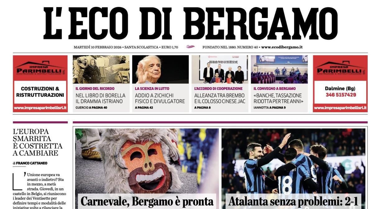 PRIMA PAGINA - L'Eco di Bergamo: "Atalanta senza problemi: 2-1"