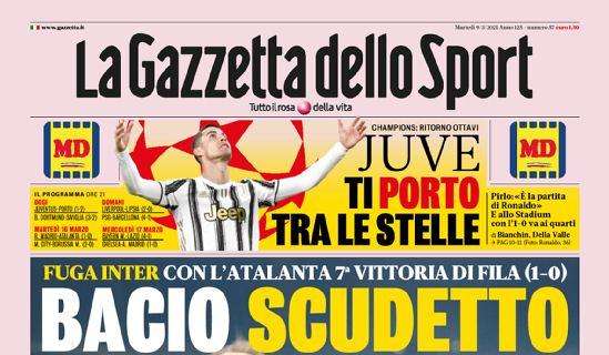 La Gazzetta dello Sport in apertura: "Bacio Scudetto" 