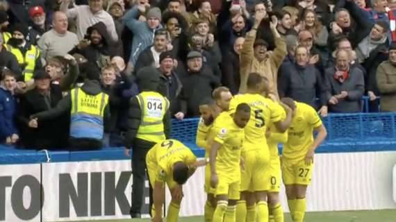 VIDEO - Il primo gol di Eriksen col Brentford è a Stamford Bridge