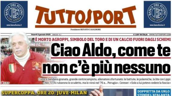 Tuttosport titola questa mattina sulla Juve: "Motta, hai presente Boniperti?"