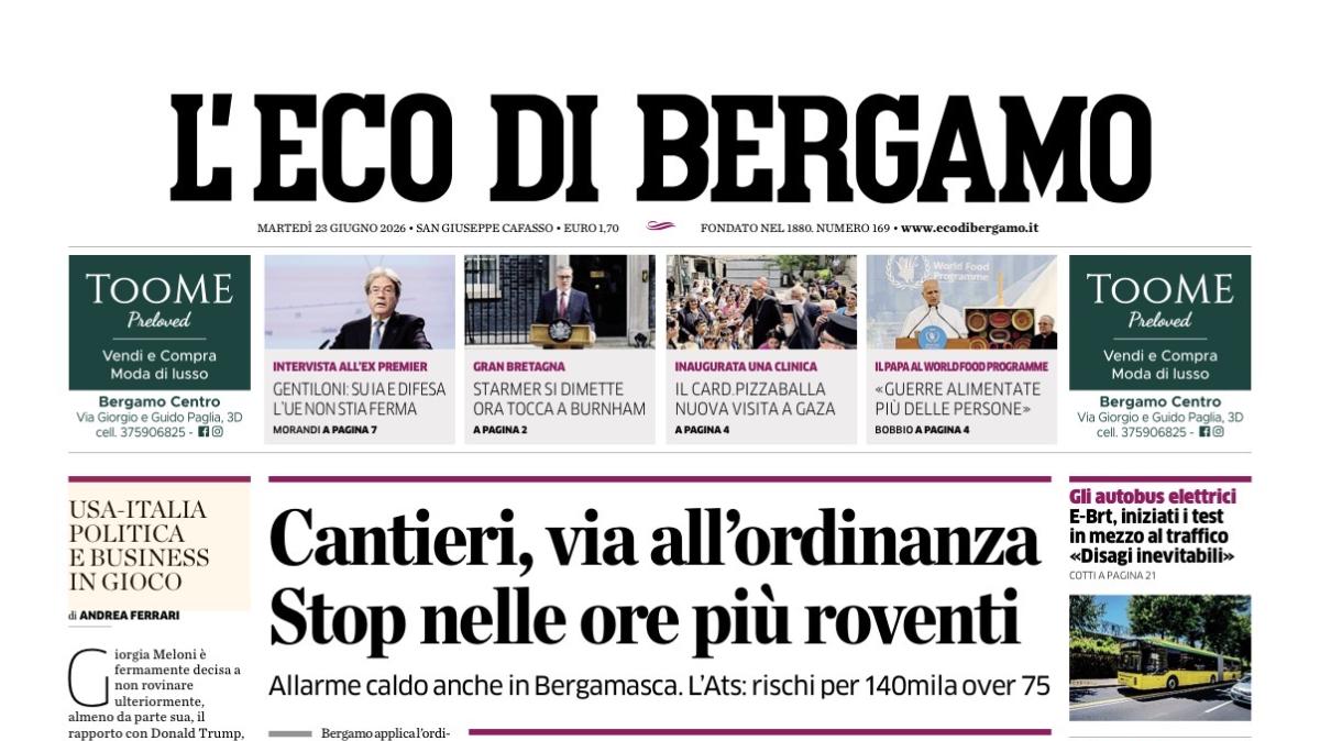 PRIMA PAGINA – L'Eco di Bergamo: "Gaetano e Savona sono perfetti per il calcio di Sarri"
