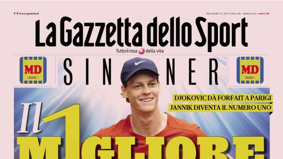 La Gazzetta dello Sport in prima pagina: "Il m1gliore"