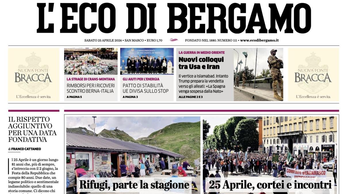 PRIMA PAGINA - L'Eco di Bergamo: "Atalanta, trauma al ginocchio. Bernasconi a rischio per la gara a Cagliari"