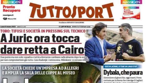 L'apertura di Tuttosport: "La Juventus chiede uno sforzo a Max: ampliata la sala trofei"