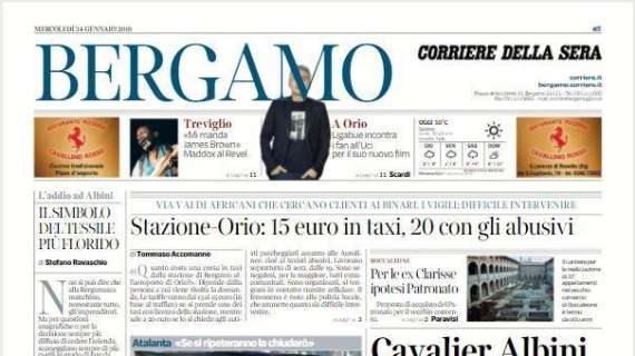 Corriere di Bergamo: "Cori razzisti. Il giudice avvisa la curva"
