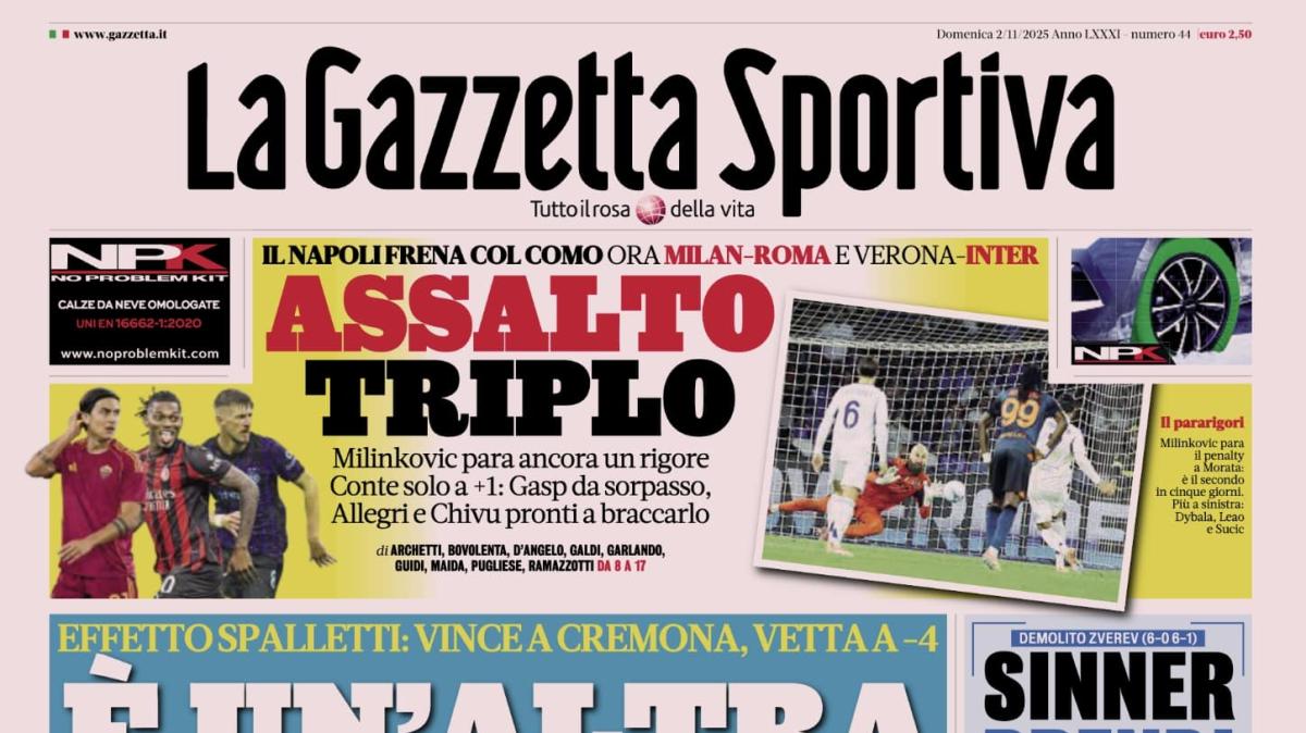 PRIMA PAGINA - La Gazzetta dello Sport: "È un’altra Juve"