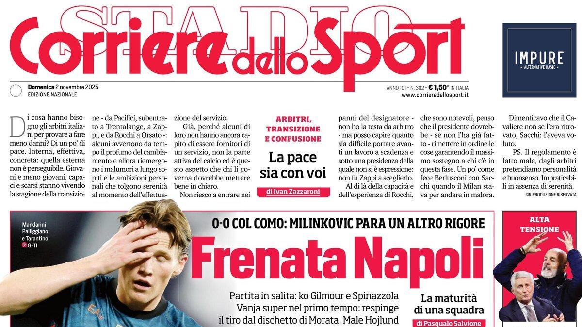 PRIMA PAGINA - Corriere dello Sport: "Lucio si avvicina"