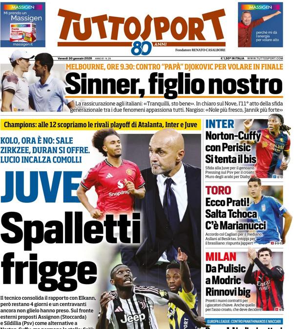 PRIMA PAGINA - TuttoSport: Juve, Spalletti frigge