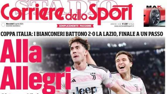 Juve ok in Coppa Italia, Corriere dello Sport titola questa mattina: "Alla Allegri"