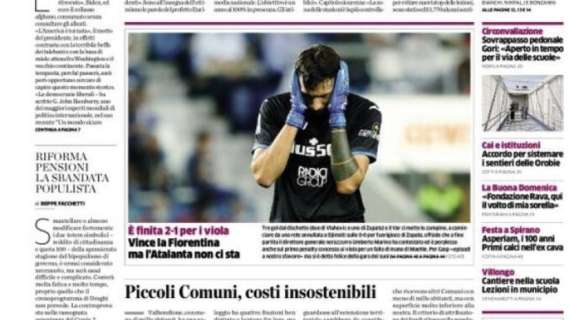 L'Eco di Bergamo: "E' finita 2-1 per i viola. Vince la Fiorentina ma l'Atalanta non ci sta"