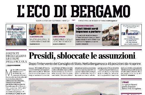 L'Eco di Bergamo: "Grande entusiasmo dei tifosi a Clusone"