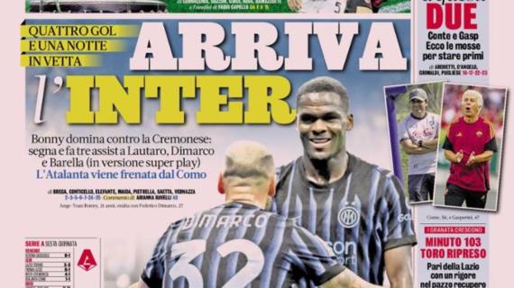PRIMA PAGINA - La Gazzetta Sportiva: "L’Atalanta viene frenata dal Como"