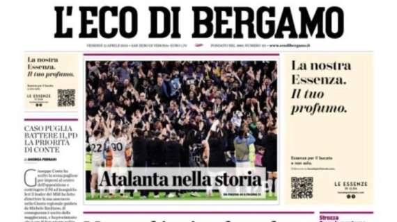 L’apertura de L’Eco di Bergamo sulla vittoria ad Anfield: “Atalanta nella Storia”