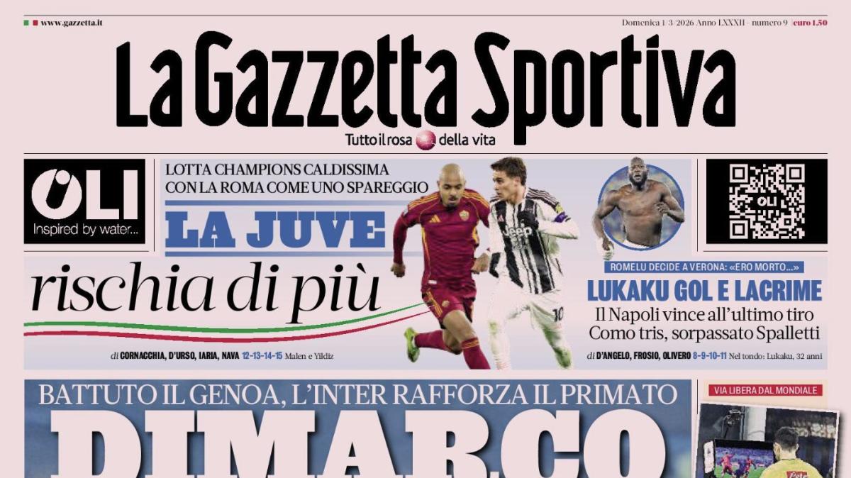 PRIMA PAGINA - La Gazzetta Sportiva: "Dimarco piede d'oro"