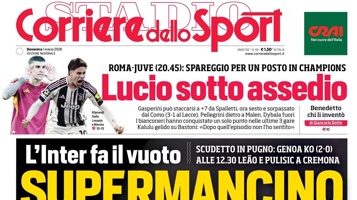 PRIMA PAGINA - Corriere dello Sport: "Supermancino"