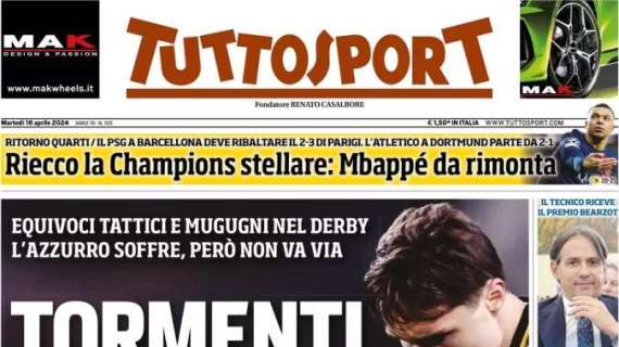 Tuttosport in prima pagina: "Tormenti Chiesa, futuro incerto. Yildiz prenota la 10 di Del Piero"