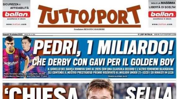 Tuttosport in apertura, parla Marchisio: "Chiesa, sei la Juve"