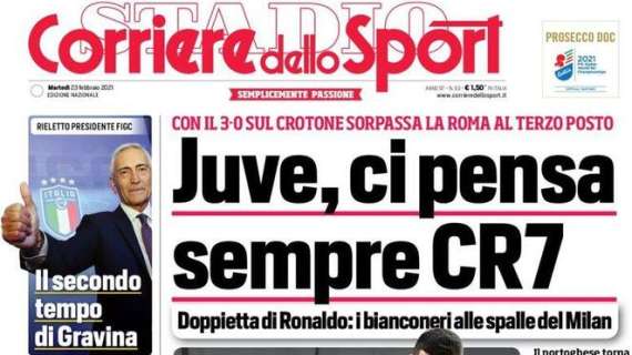 Corriere dello Sport in apertura: "Juve, ci pensa sempre CR7"