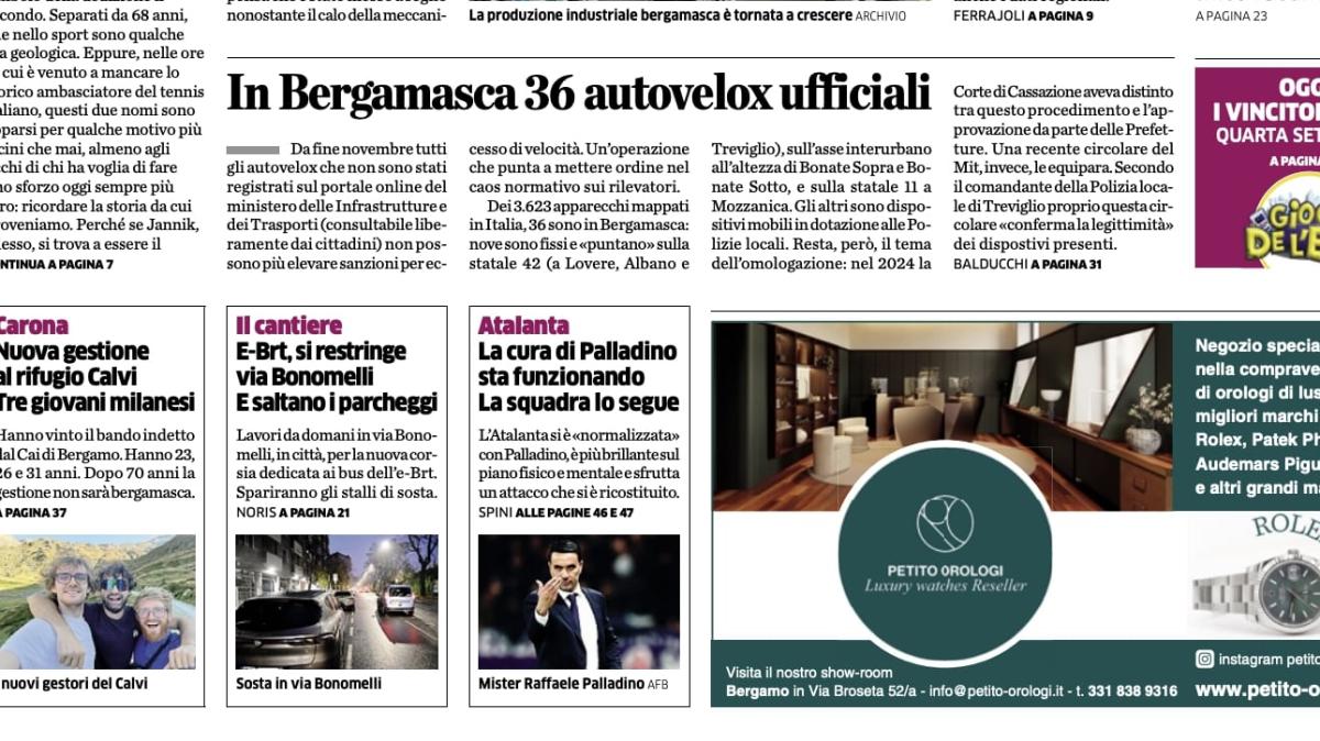 PRIMA PAGINA - L'Eco di Bergamo: "La cura di Palladino sta funzionando. La squadra lo segue"