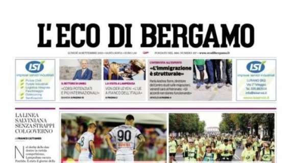 La Fiorentina supera la Dea, l'apertura de L'Eco di Bergamo: "Atalanta, harakiri a Firenze"