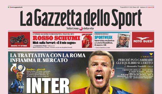 La Gazzetta dello Sport in apertura: "Inter, tentazione Dzeko"