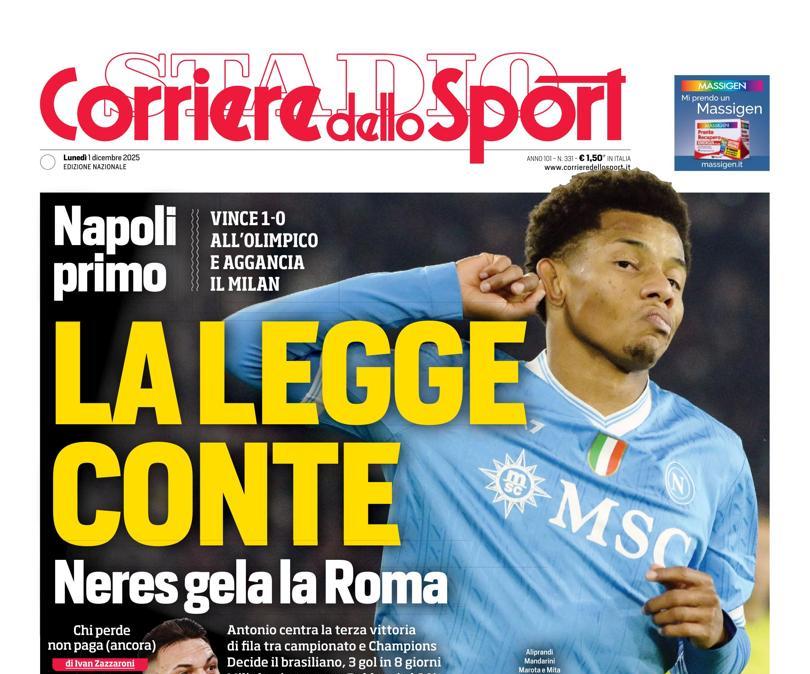 PRIMA PAGINA - Corriere dello Sport: "La legge Conte"