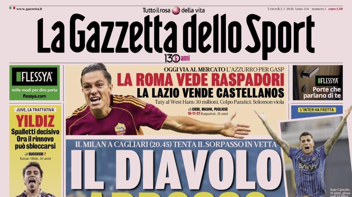 PRIMA PAGINA - La Gazzetta dello Sport: "Il Diavolo addosso"