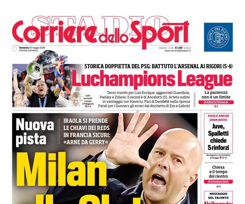 PRIMA PAGINA - Corriere dello Sport: "Milan alla Slot"