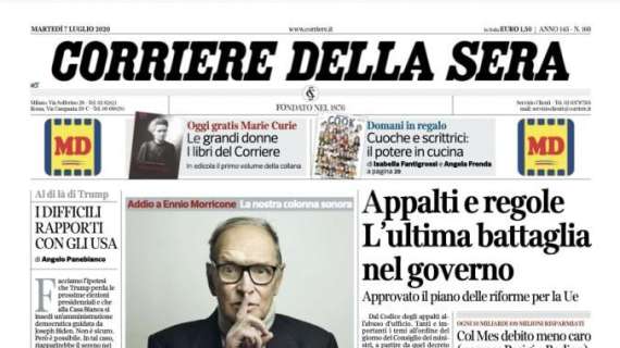 Corriere della Sera: "Appalti e regole. L'ultima battaglia nel governo"