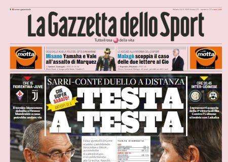  Prime pagine | "Sarri-Conte testa a testa"; "Ricomincia dai tre".