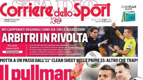 Corriere dello Sport in apertura sulla difesa da record della Juve: "Il pullman di Thiago"