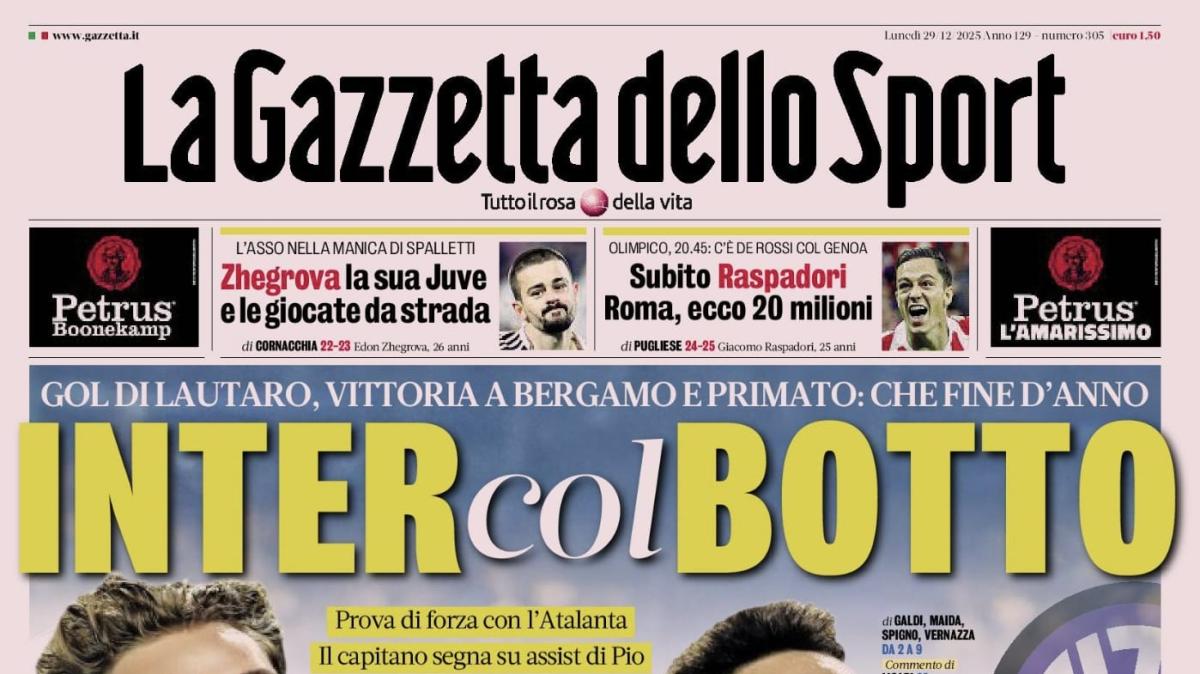 PRIMA PAGINA - La Gazzetta dello Sport: "Inter col botto"