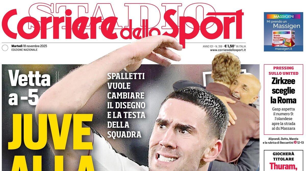PRIMA PAGINA - Corriere dello Sport: "Juve alla Sinner"