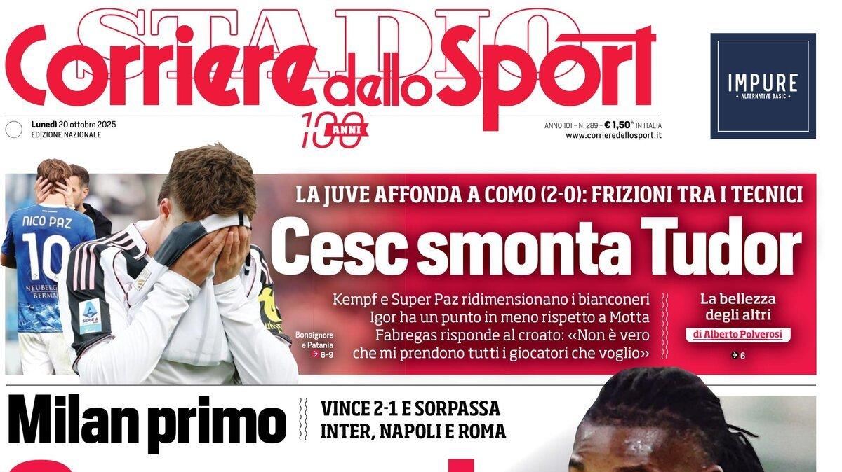 PRIMA PAGINA - Corriere dello Sport: "Gioventù Inter: Esposito con Bonny"