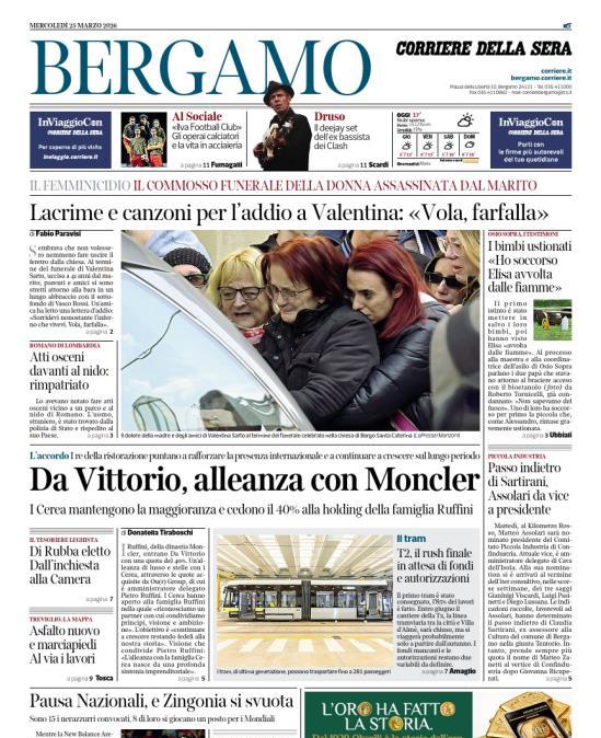 PRIMA PAGINA - Corriere di Bergamo: "Pausa Nazionali, e Zingonia si svuota"