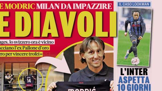 PRIMA PAGINA - La Gazzetta dello Sport: "Il caso Lookman, l'Inter aspetta dieci giorni"
