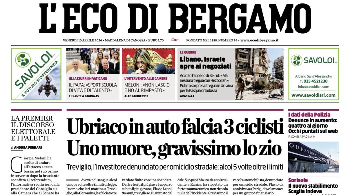 PRIMA PAGINA - L'Eco di Bergamo: Atalanta, parola di Beccantini: «Con la Juventus sfida equilibrata»