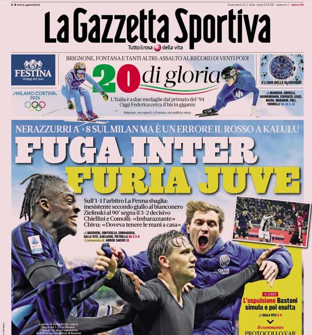 PRIMA PAGINA - La Gazzetta Sportiva: "L'Atalanta vola sull'Europa"